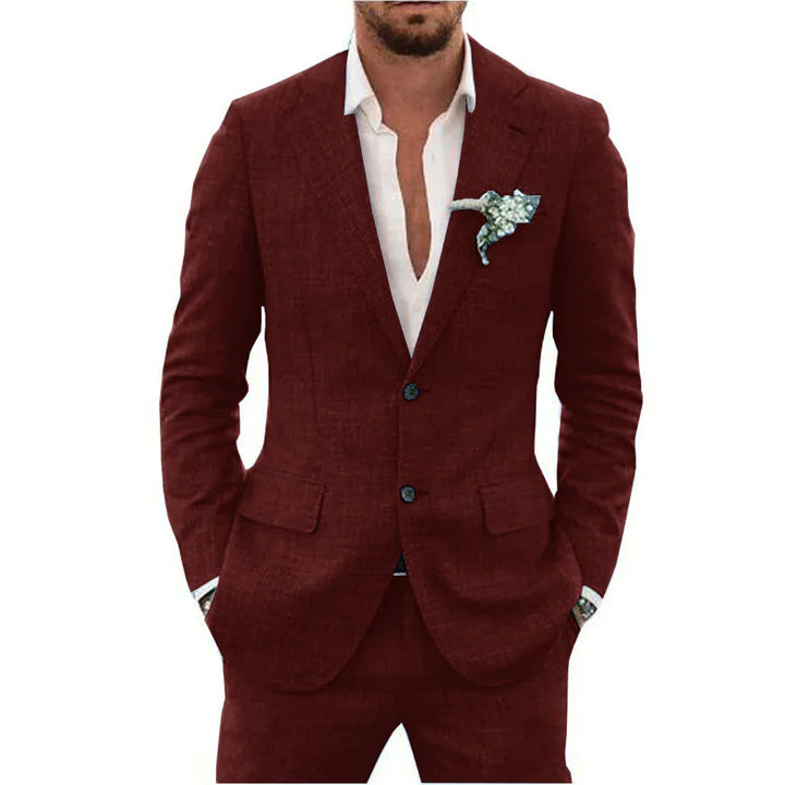 Sky blue lightweight tailored men's suit, versatile for warm weather, summer events & modern formal wear.