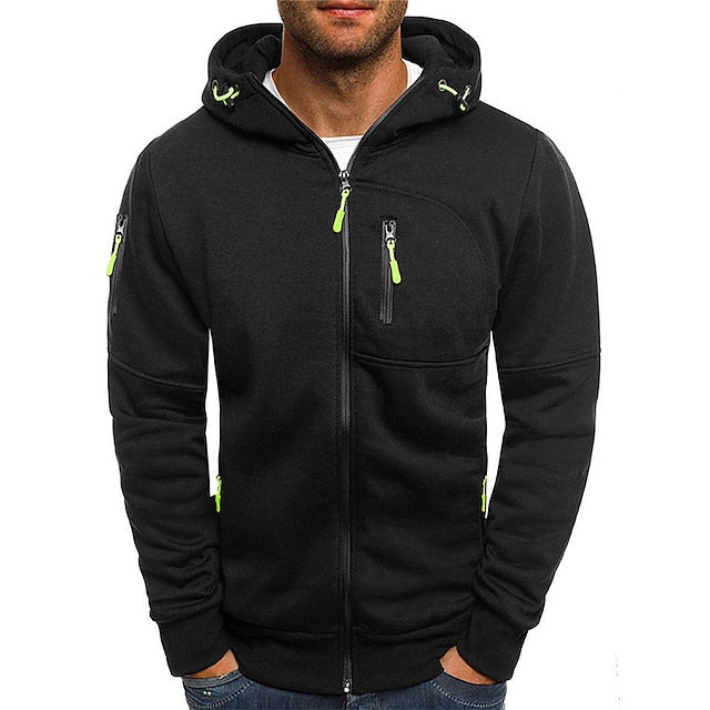 Comfortable men's lightweight zip-up hoodie for everyday style & activewear.