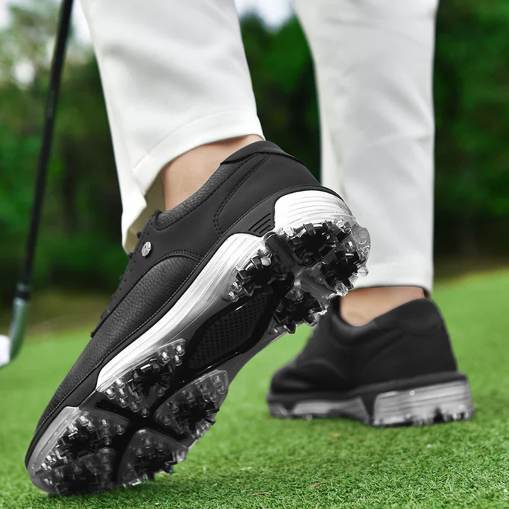 Performance men's golf shoes with advanced grip technology & superior comfort for outdoor sports & course wear.