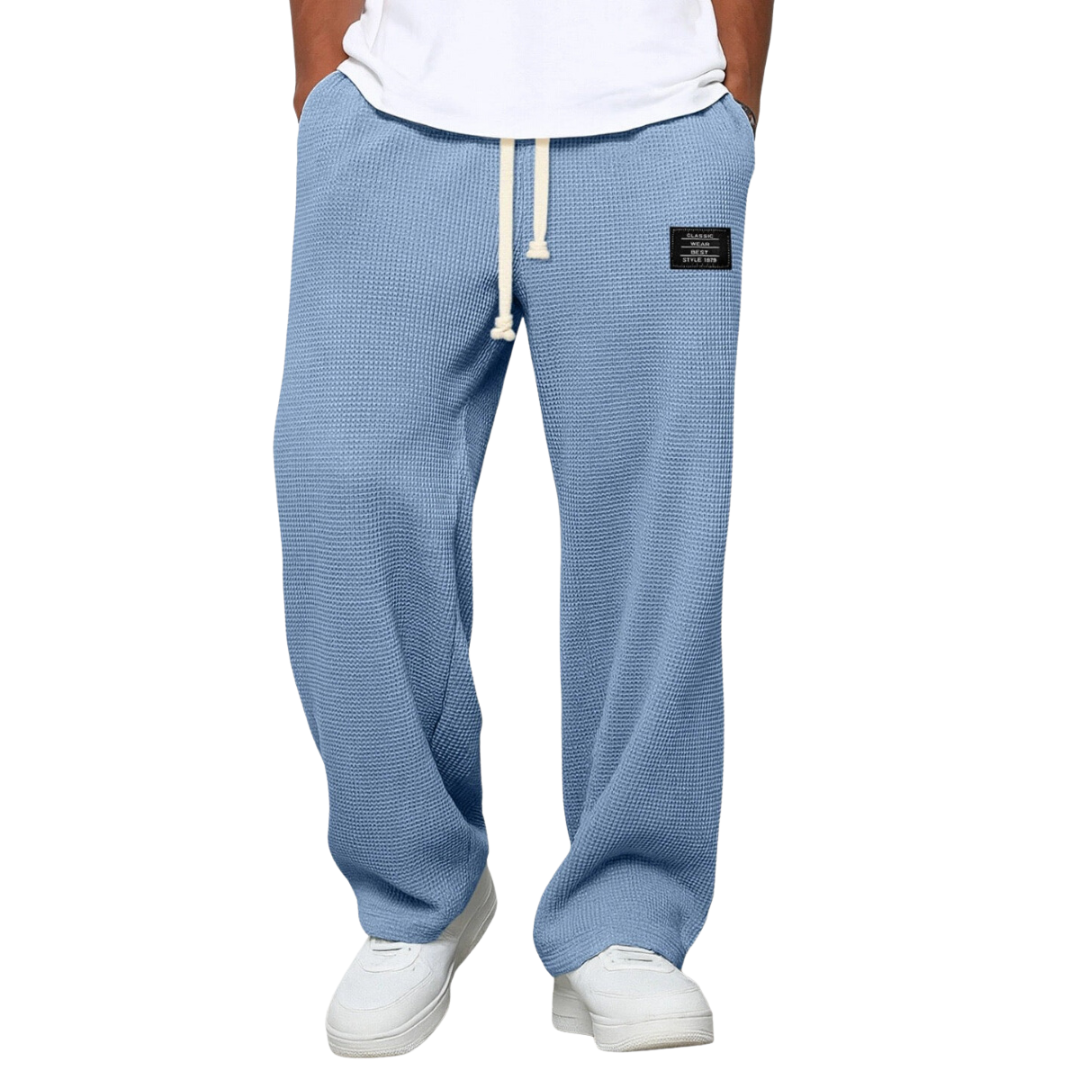 Men's loose fit drawstring comfort pants for relaxed everyday wear.