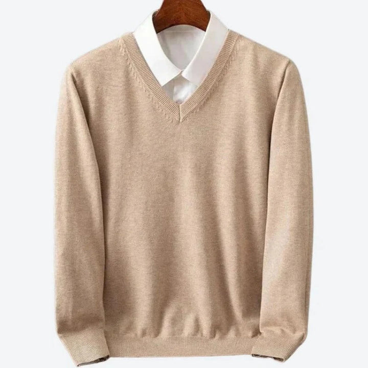 Men's luxurious soft knit crew neck pullover sweater, perfect for elegant winter fashion & comfortable wear.