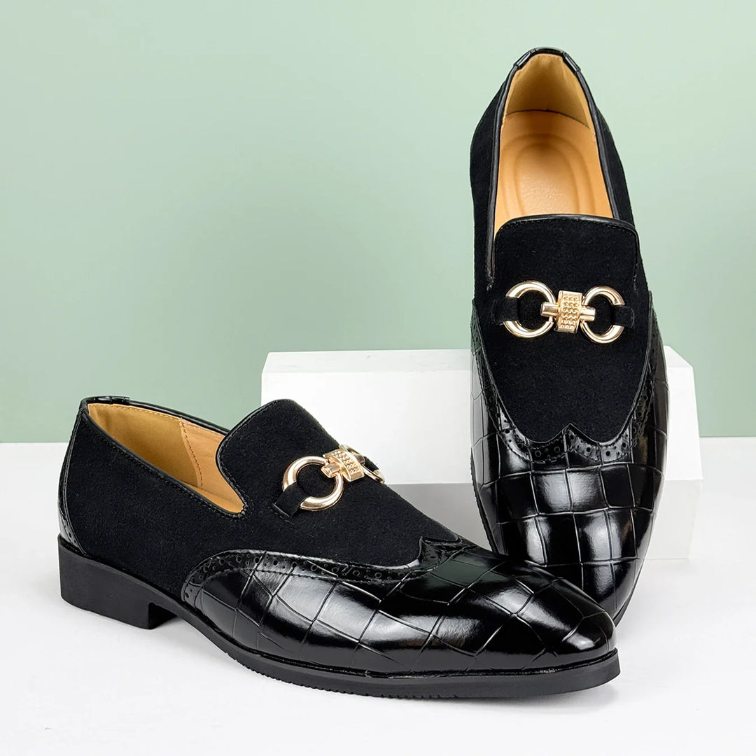 Men's chic green suede loafers, relaxed yet refined slip-on shoes for unique style statements