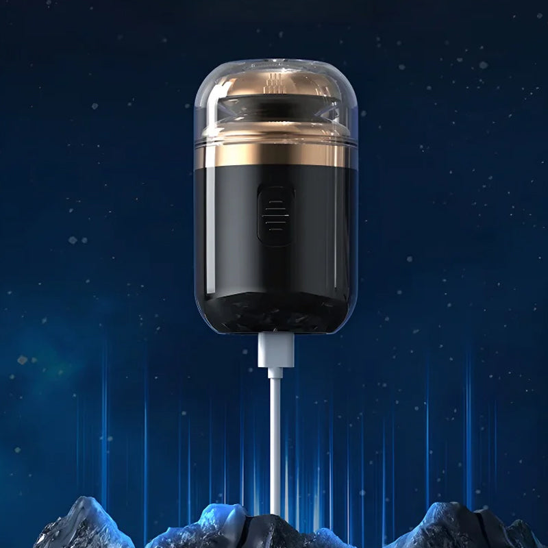 Waterproof mini electric shaver with a clean, modern design, ideal for men's grooming needs
