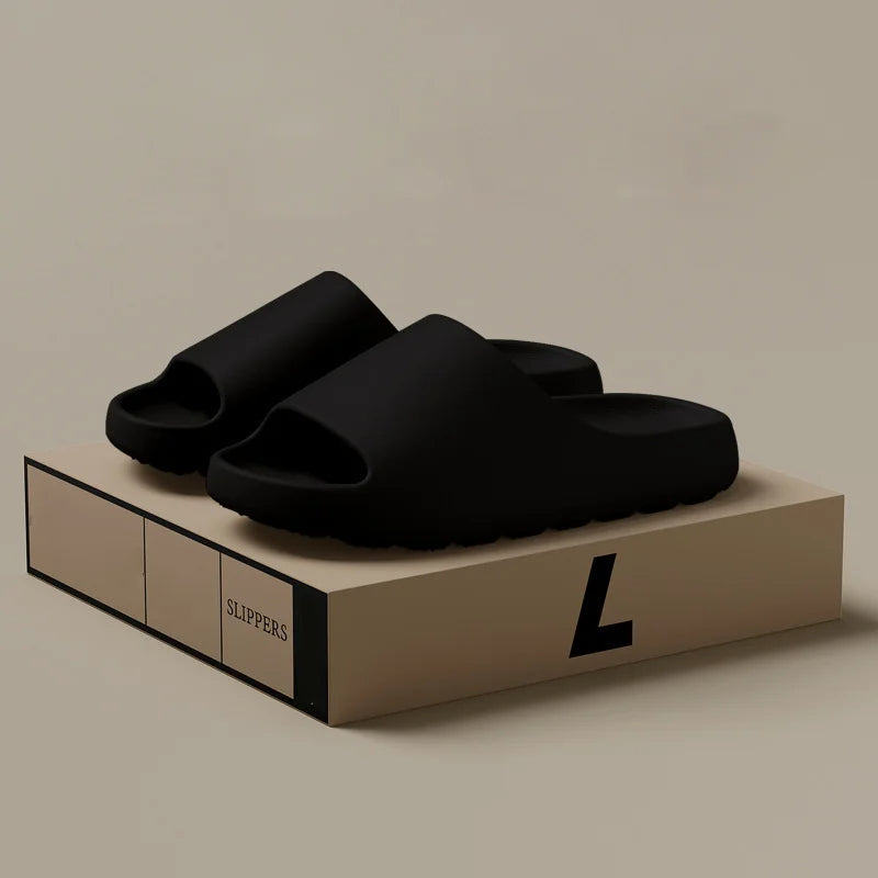 Comfortable men's open-toe slides for spring and summer, featuring a minimalist design.