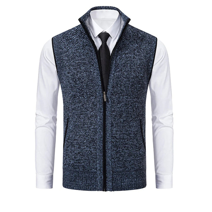 Man wearing a sharp men's dress vest, perfect layering piece for suit or smart casual outfits. Polished look.