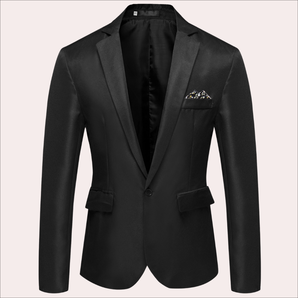Men's Modern Formal Business Blazer, tailored fit, ideal for office or event wear, single button closure
