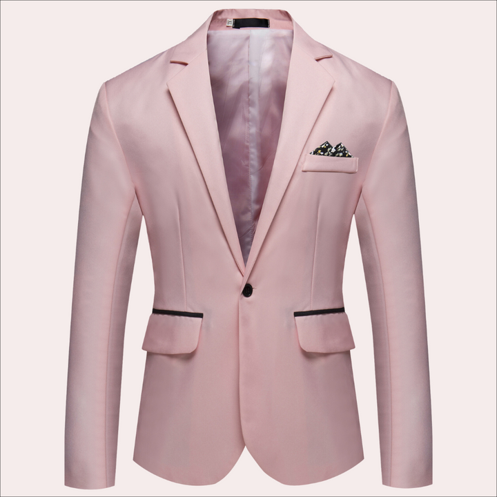 Single button men's business jacket, a sophisticated and formal wear essential for contemporary fashion
