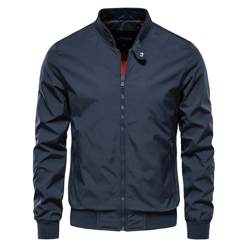 Casual men's zip jacket in urban setting, street style, comfortable fit, versatile outerwear