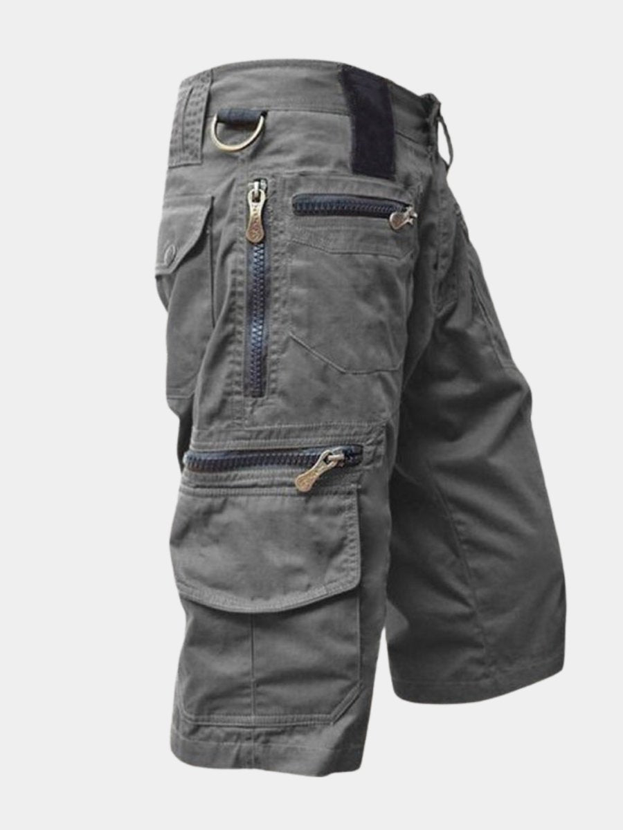 Men's multi-pocket cargo shorts, ideal for outdoor adventures & daily utility. Comfortable summer wear.