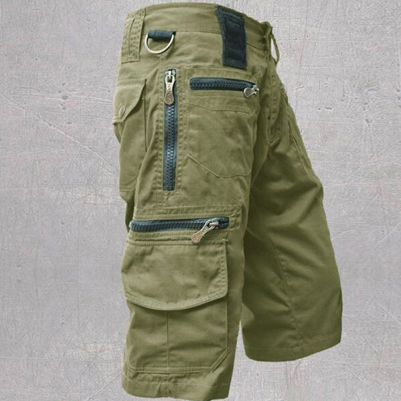 Practical men's cargo shorts featuring multiple deep pockets, great for summer, travel & everyday outdoor use.