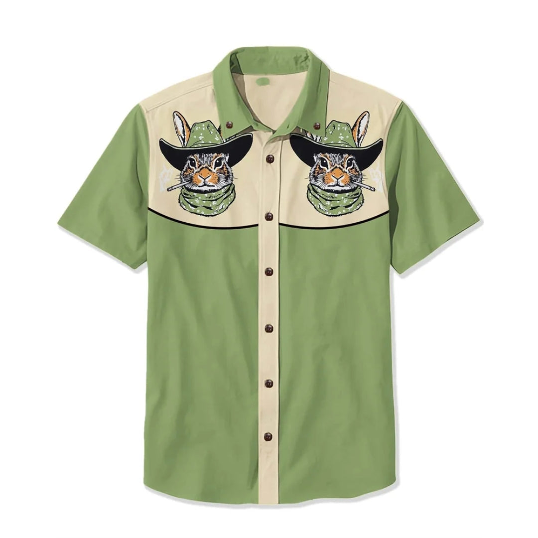 Stylish men's long-sleeve embroidered western shirt; unique Nashville design for modern fashion.
