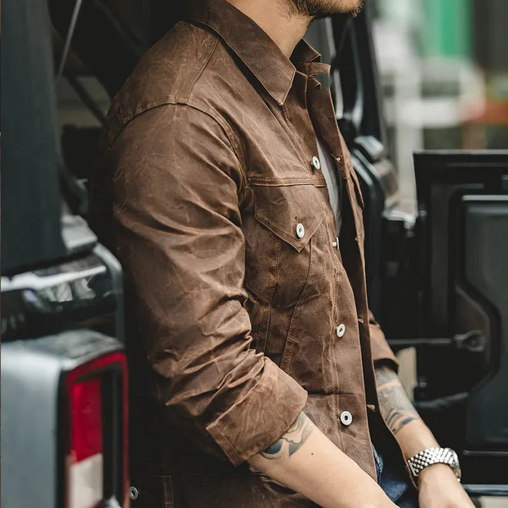 Classic men's NightSky rugged cruiser jacket, durable outerwear perfect for adventure and everyday wear.