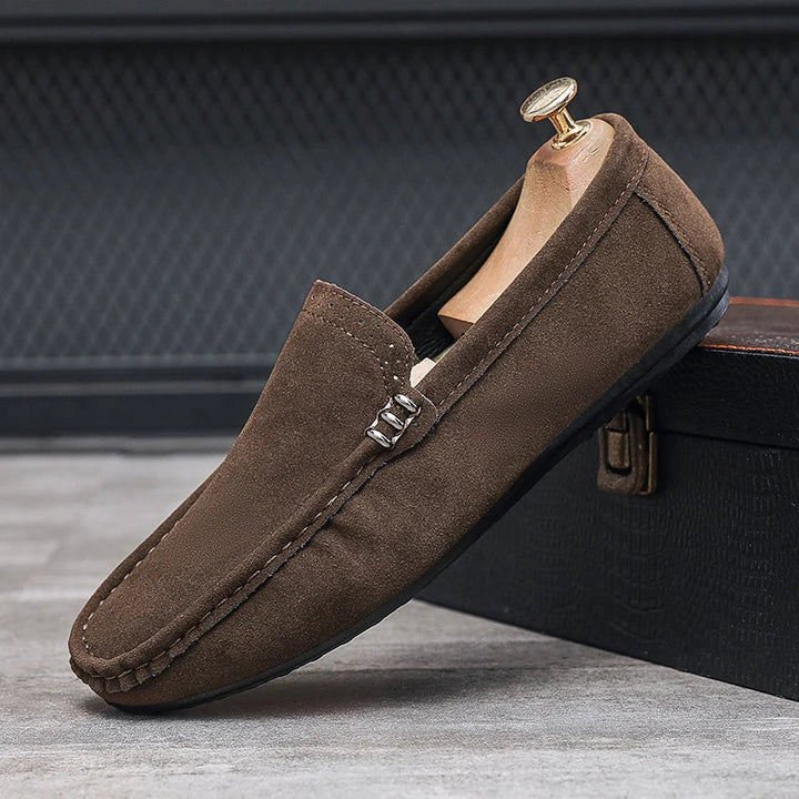 Men's orthopedic comfort loafers in a classic dark brown, perfect for casual wear and support.