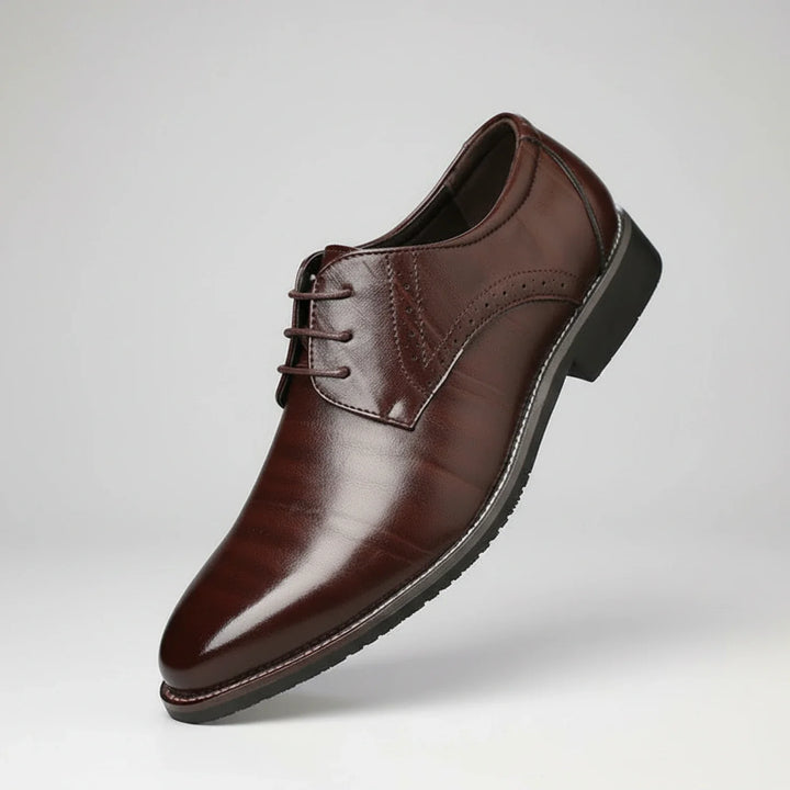 Comfortable men's orthopedic lace-up dress shoes. Elegant pointed toe design, perfect for business & formal fashion.