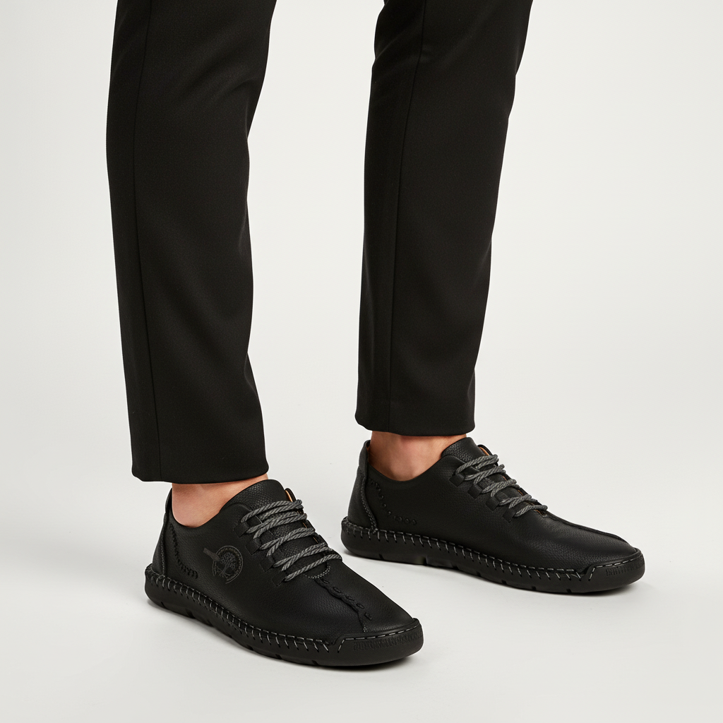 Premium men's orthopedic leather footwear, Raymond sneakers provide exceptional comfort and support for walking.