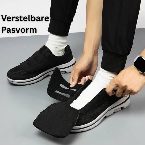 Adjustable men's orthopedic shoes with Velcro closure for a wide, comfortable fit & sensitive feet.