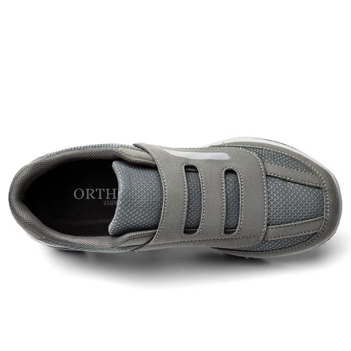 Men's comfortable walking shoes, orthopedic design, adjustable wide fit for daily activities.