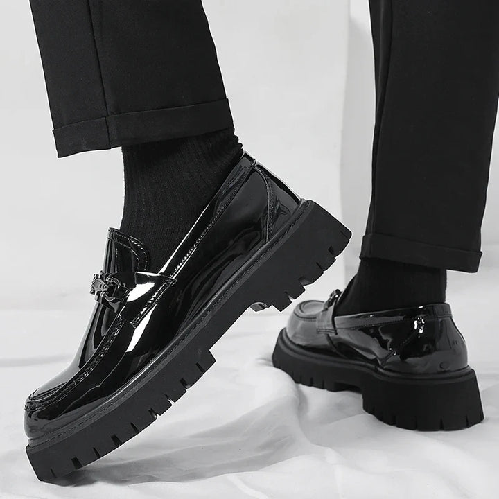 Professional men's polished dress loafers, designed for a sharp look in business casual or formal settings.
