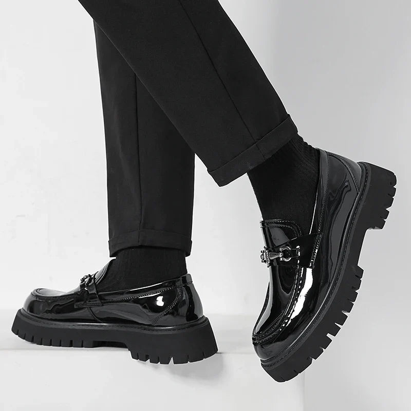 Stylish and comfortable men's polished loafers, versatile slip-on shoes for dressy or casual wear.