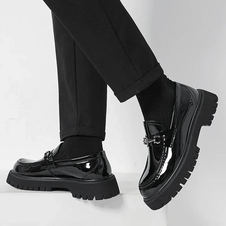 Stylish and comfortable men's polished loafers, versatile slip-on shoes for dressy or casual wear.