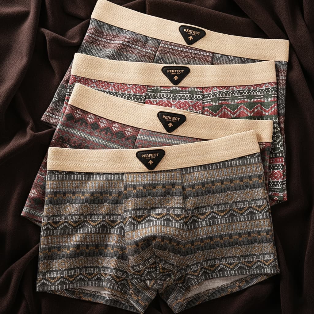 Men's Porter Retro Cotton Boxer Briefs, comfortable & breathable organic cotton underwear with support.