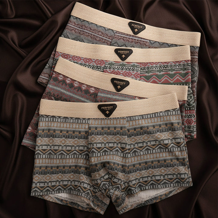 Stylish Porter retro boxer briefs for men, crafted from breathable organic cotton for superior comfort.