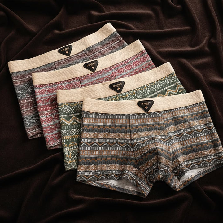 Porter men's retro style boxer briefs made from soft organic cotton for daily comfort & breathability.
