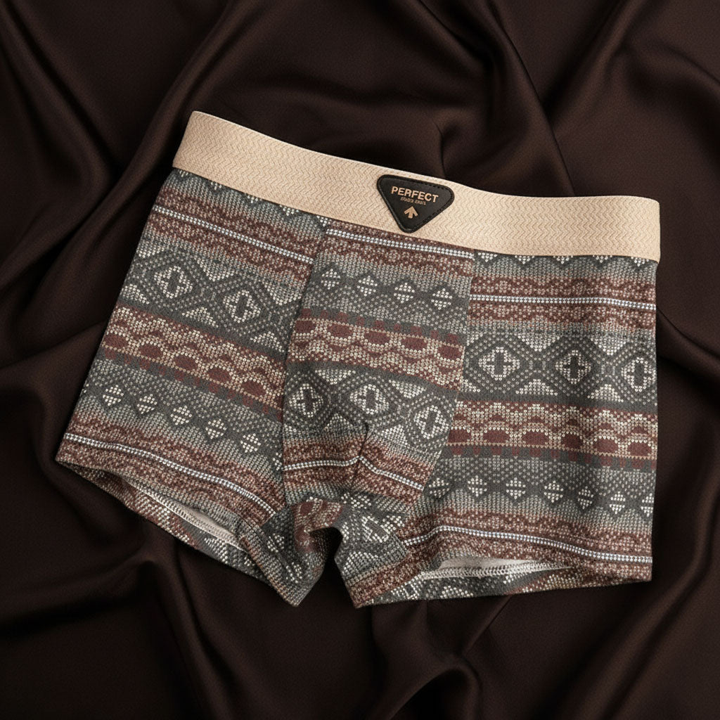 Comfortable men's Porter retro boxer briefs for daily wear, made with breathable organic cotton.