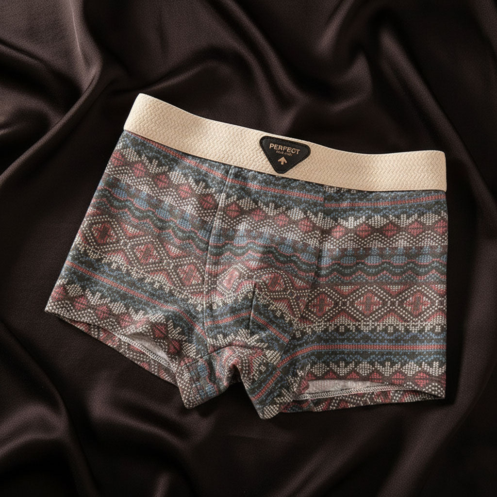 Porter Men's Retro Cotton Boxer Briefs in classic design, featuring soft, breathable organic cotton.