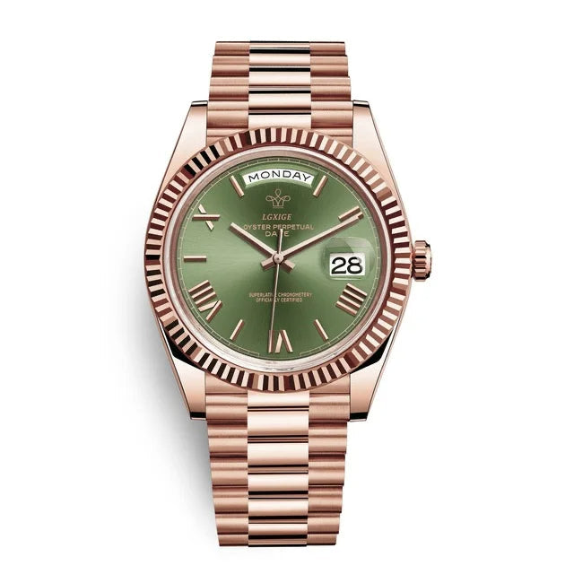 Premium automatic men's watch with day & date. A classic, versatile & elegant self-winding timepiece.