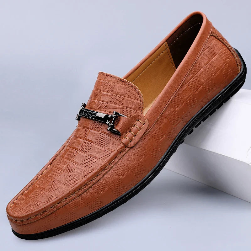 Classic brown leather bit loafers for men, offering both comfort and sophisticated style.