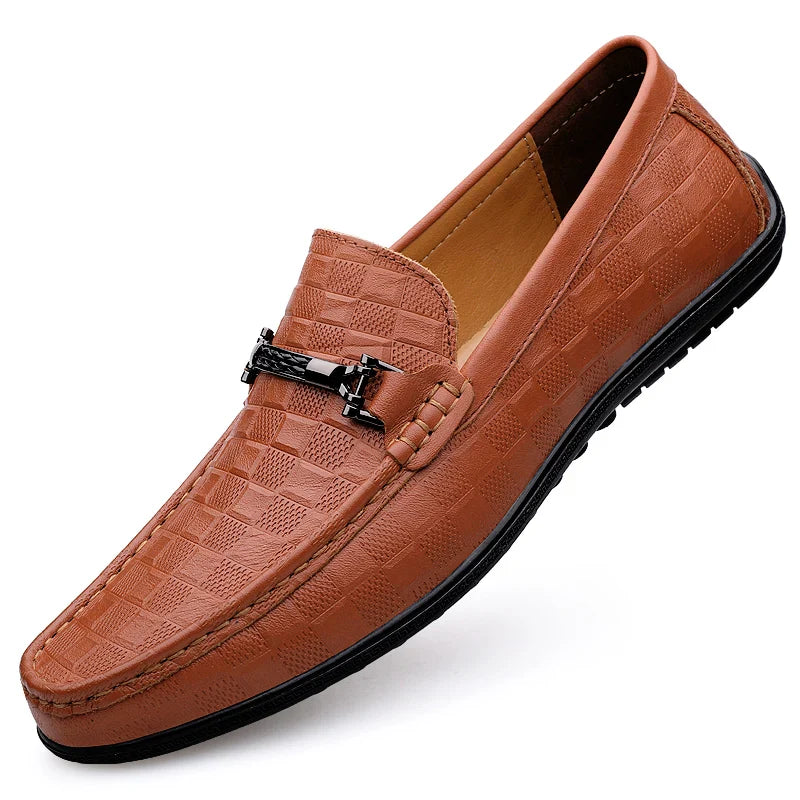 Pair of black leather bit loafers for men, a timeless addition to any formal shoe collection.
