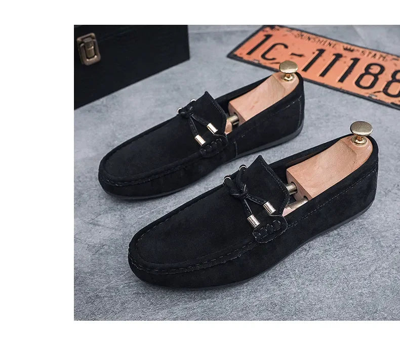 Side view of comfortable men's leather loafers, suitable for everyday casual fashion