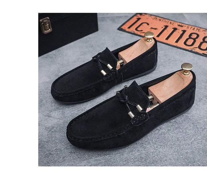 Side view of comfortable men's leather loafers, suitable for everyday casual fashion