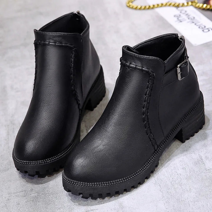 Premium men's leather ankle boots in a rich brown color, offering orthopedic comfort and casual elegance