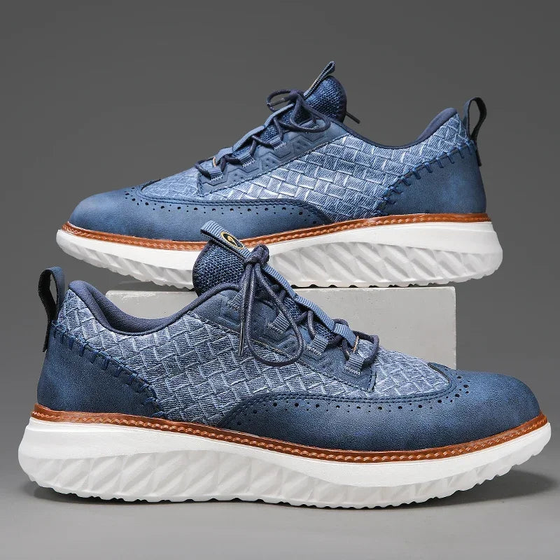 Men's white leather sneakers with orthopedic support, providing ultimate comfort and breathability.