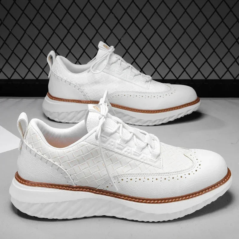 Men's premium leather shoes with a focus on orthopedic features, ensuring comfort and support.