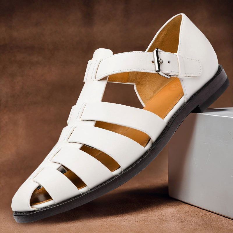 Men's casual fisherman sandals with premium leather finish, ideal for summer fashion & outdoor adventures.