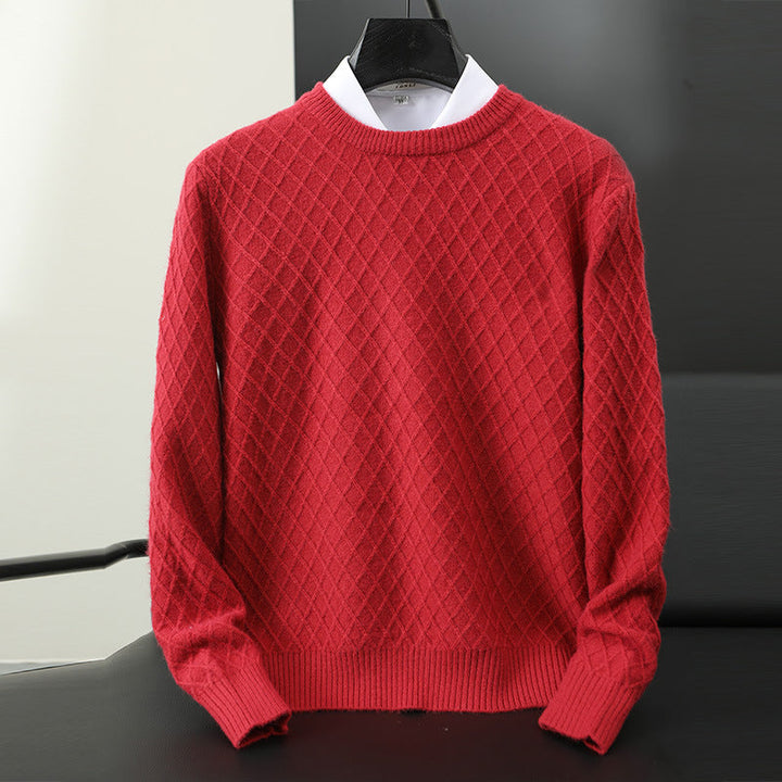 Stylish men's classic premium knit crewneck sweater, perfect for a comfortable, modern fit.