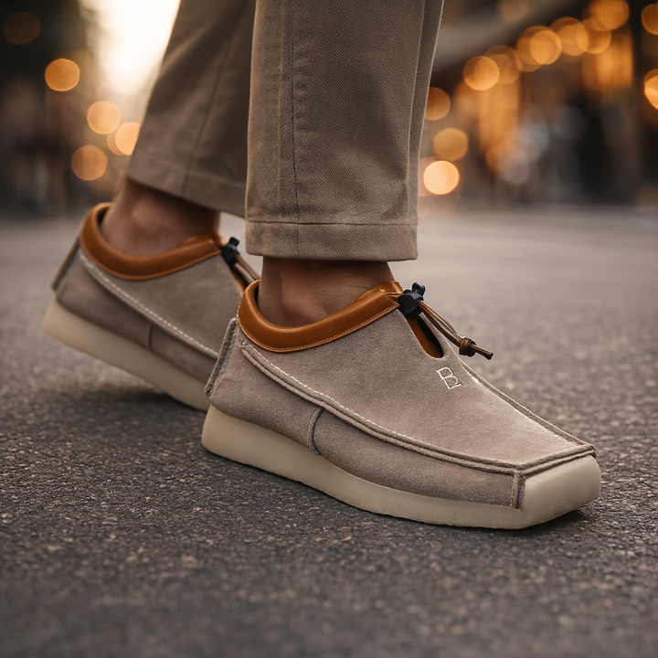 Men's premium leather & suede loafers, a stylish slip-on casual dress footwear