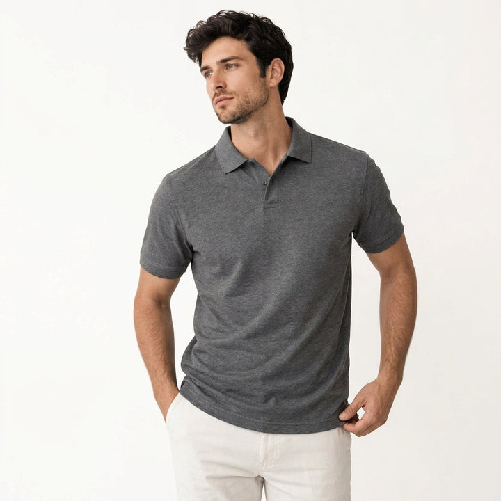 Casual & smart men's pique polo, short sleeve design. Breathable for everyday comfort.
