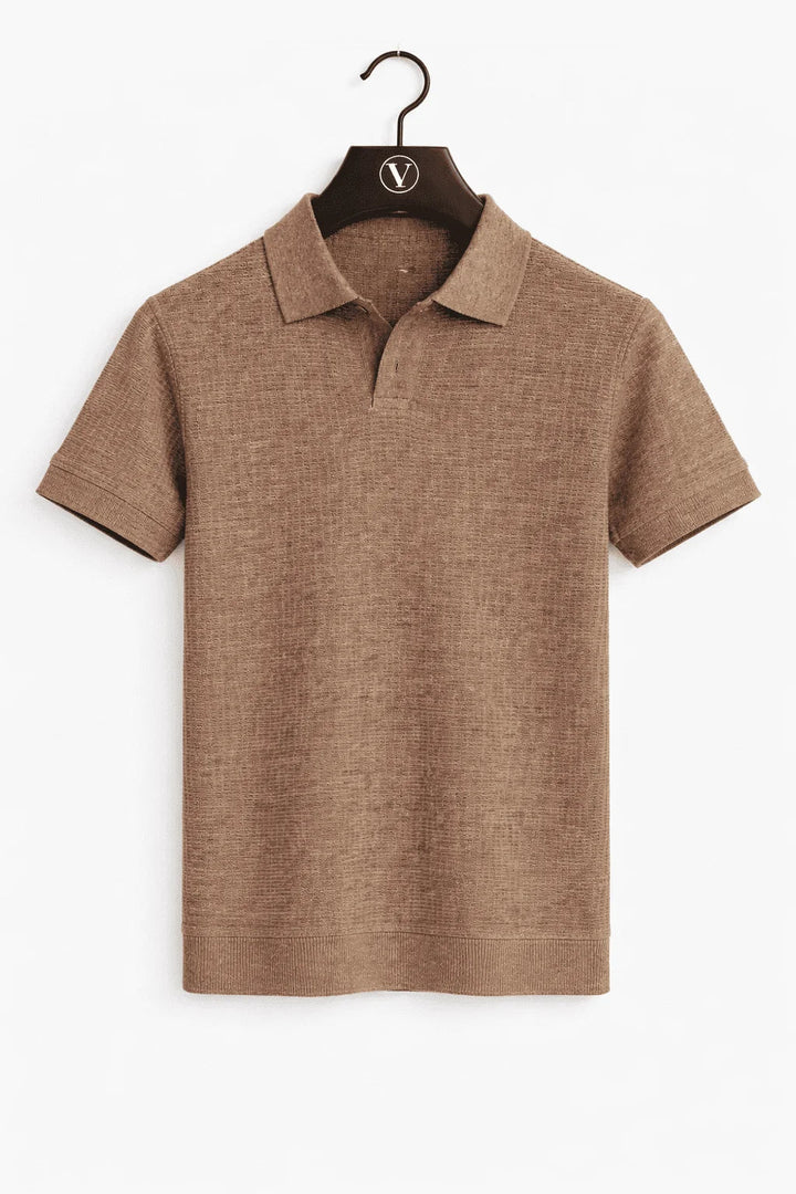 Short sleeve men's pique polo, breathable fabric. Versatile for men's casual and smart fashion.