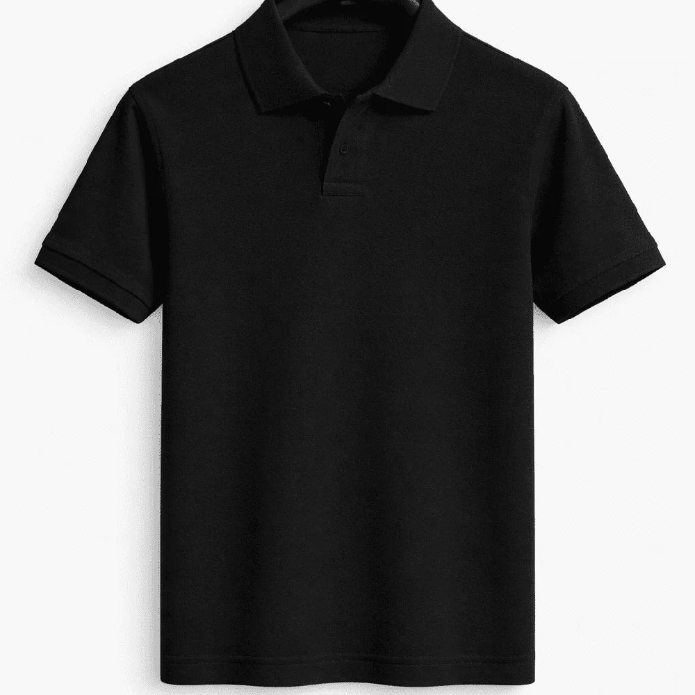 Men's tailored fit pique polo shirt. Premium, breathable short sleeve for smart casual fashion.