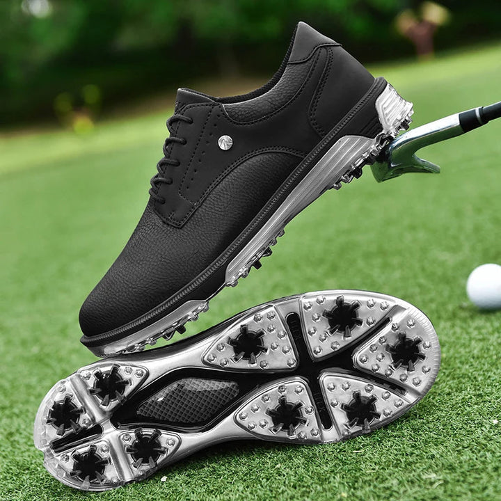 White Men's athletic golf shoes for pro-level performance, comfort, and waterproof protection.