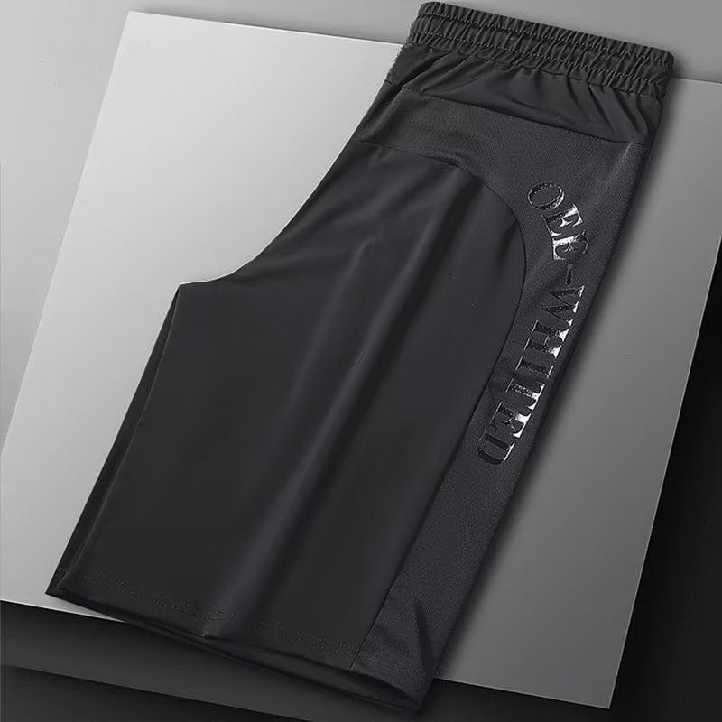 Full-length shot of men's quick dry breathable athletic shorts, accentuating their modern, functional design.