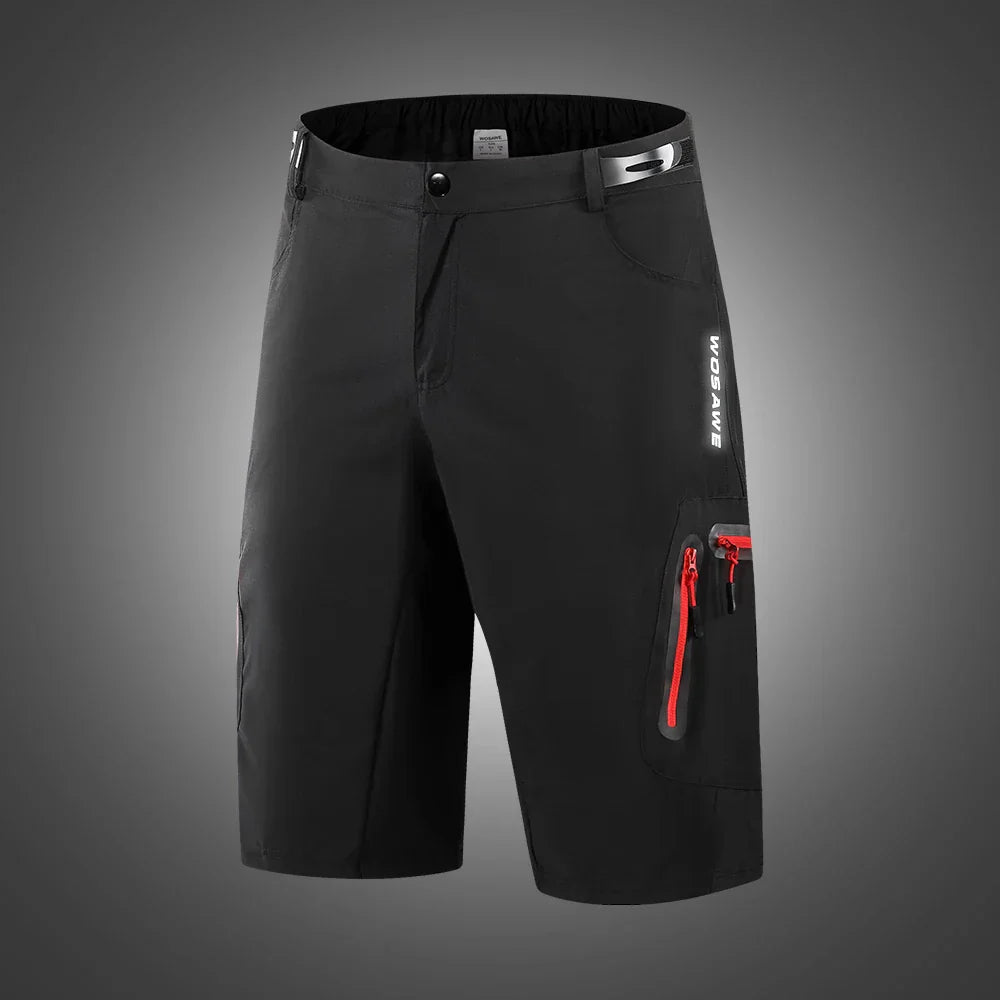 Men's padded cycling shorts with gel pad for superior comfort on long trail rides. Quick-dry activewear.