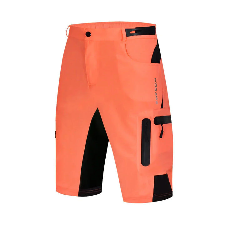 Comfortable men's padded cycling shorts with quick-dry fabric. Performance bike shorts for active trail riding.