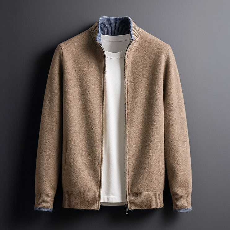 Men's refined full-zip jacket, perfect for everyday casual wear. Versatile layering piece for smart-casual outfits.