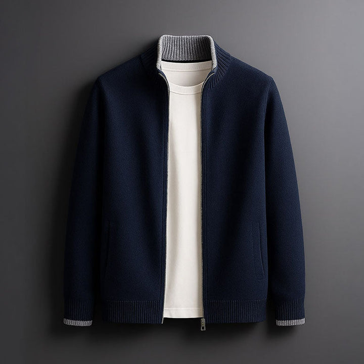 Refined men's full-zip jacket. Comfortable long-sleeve outerwear for versatile everyday wear, smart casual & layering.
