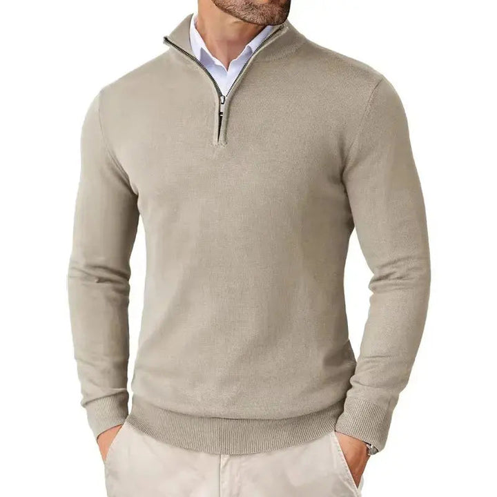 Comfortable men's half-zip sweater, a classic pullover offering effortless style for all seasons.